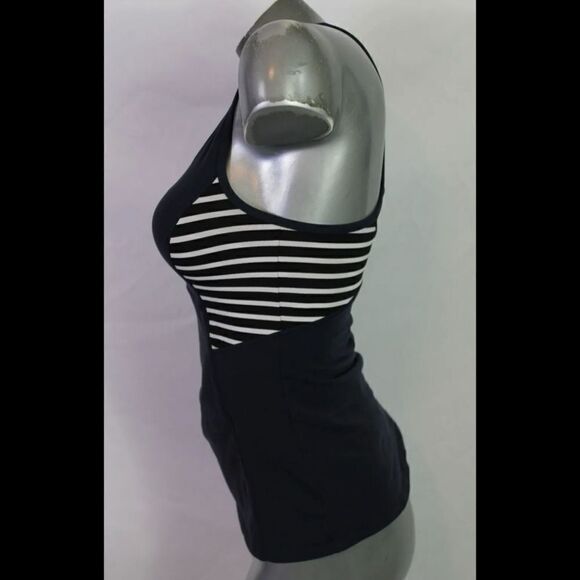 Athleta Stripe Support Tank Navy Blue White Built in Bra Top size XS Women's. - Picture 6 of 10